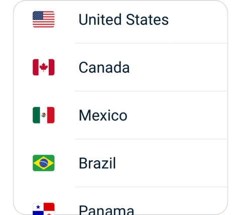 SkylineVPN connect step 2, choose VPN server location